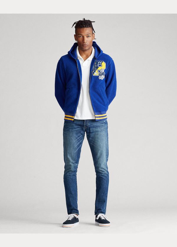 Ralph Lauren Letterman Hoodie Královská Modrá Blankyt | 08mksSY0