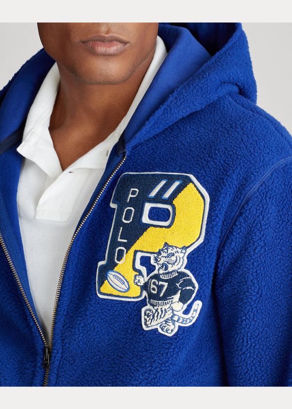 Ralph Lauren Letterman Hoodie Královská Modrá Blankyt | 08mksSY0