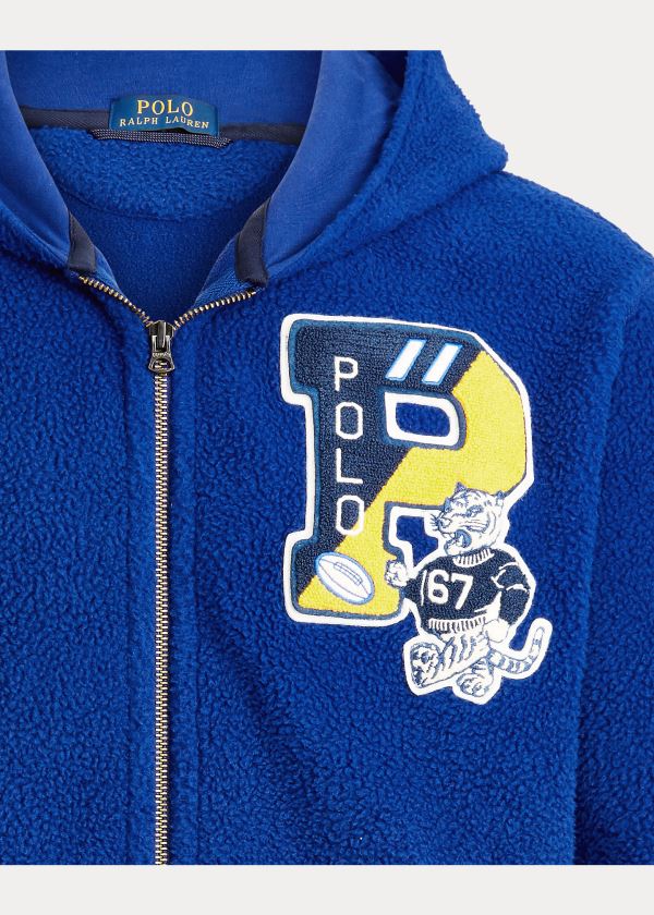 Ralph Lauren Letterman Hoodie Královská Modrá Blankyt | 08mksSY0