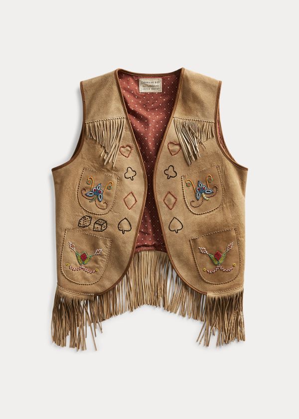 Ralph Lauren Limited-Edition Semišové Vest Hnědé | E6SVnZPw