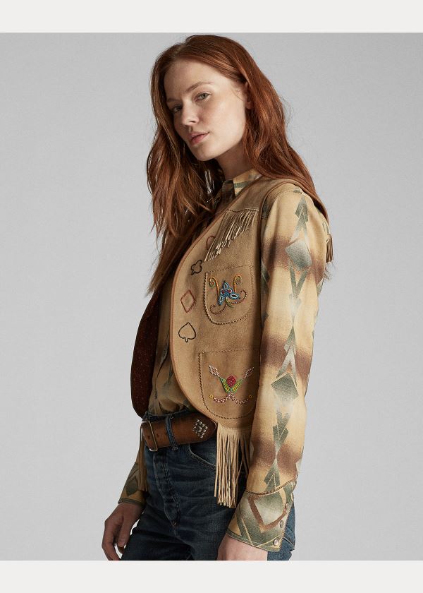 Ralph Lauren Limited-Edition Semišové Vest Hnědé | E6SVnZPw