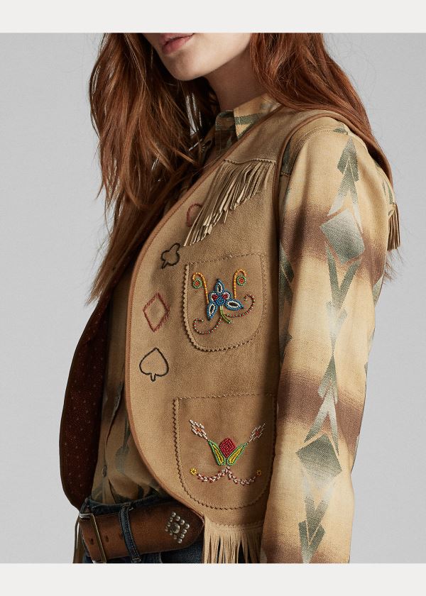 Ralph Lauren Limited-Edition Semišové Vest Hnědé | E6SVnZPw
