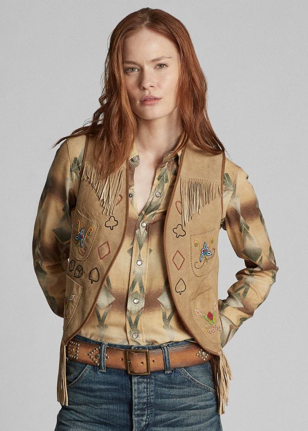 Ralph Lauren Limited-Edition Semišové Vest Hnědé | E6SVnZPw