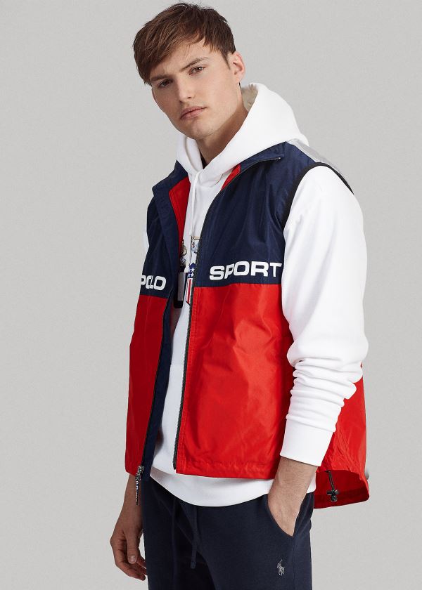 Ralph Lauren Limited-Edition Vest Červené Tmavě Blankyt Stříbrné | C1bpGdhL