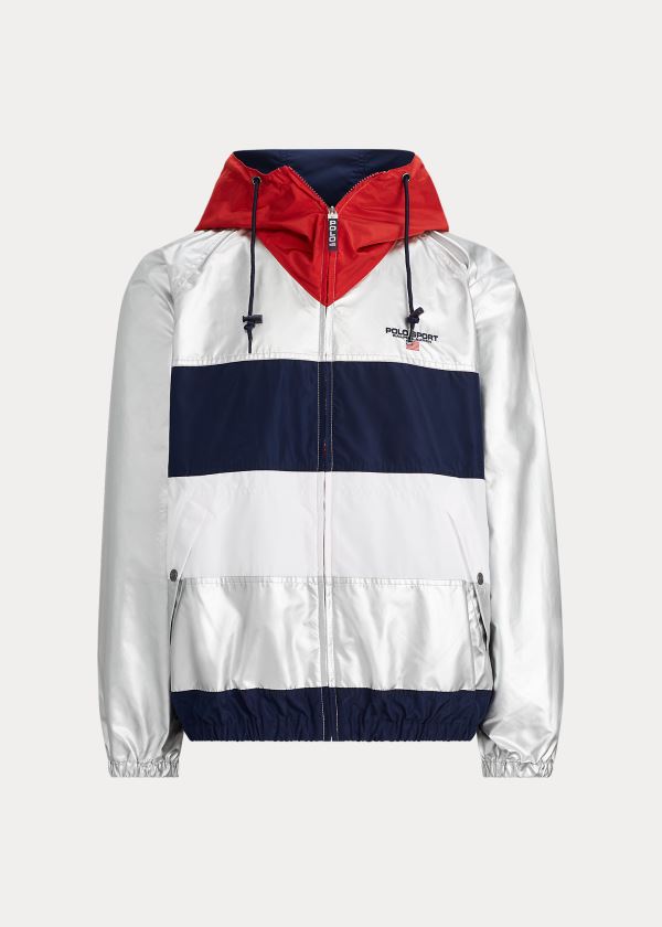 Ralph Lauren Limited-Edition Windbreaker Stříbrné Tmavě Blankyt Bílé | aodKov50