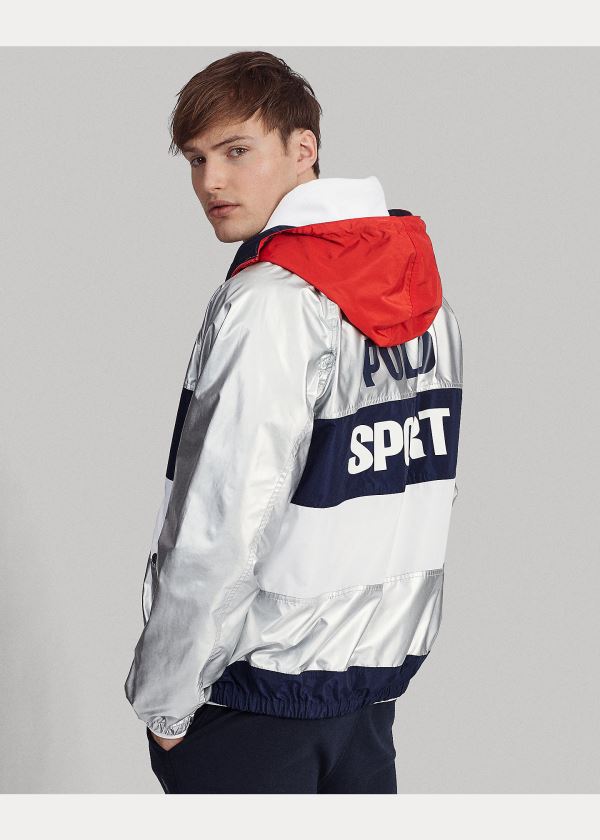 Ralph Lauren Limited-Edition Windbreaker Stříbrné Tmavě Blankyt Bílé | aodKov50