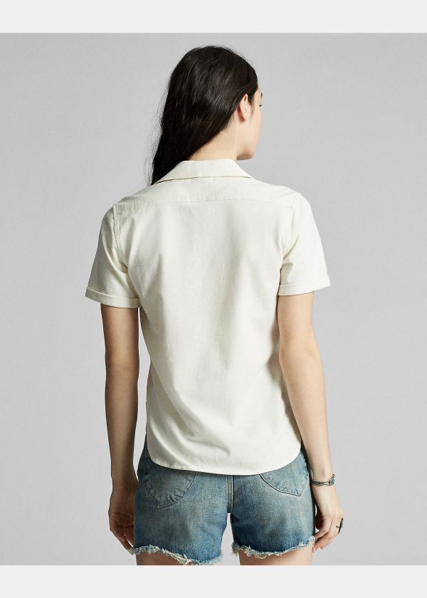 Ralph Lauren Linen-Bavlněné Jersey Shirt Béžový | w85FiKNJ