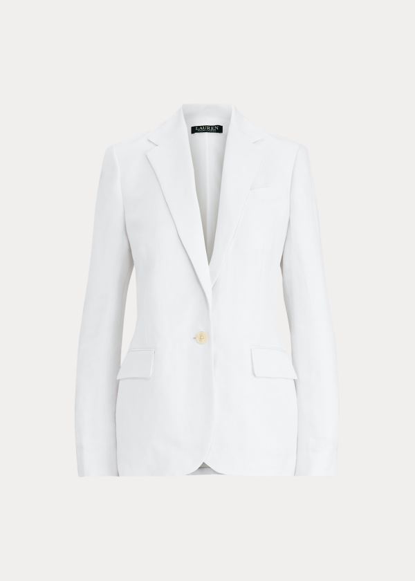 Ralph Lauren Linen-Blend Blazer Bílé | M2aMXGJY