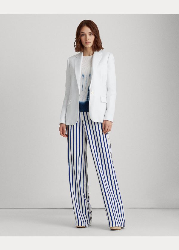 Ralph Lauren Linen-Blend Blazer Bílé | M2aMXGJY
