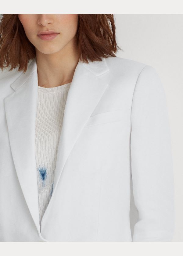 Ralph Lauren Linen-Blend Blazer Bílé | M2aMXGJY