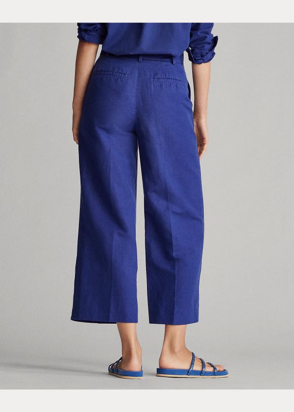 Ralph Lauren Linen-Blend Široké-Leg Pant Královská Modrá Blankyt | SwduBjm5