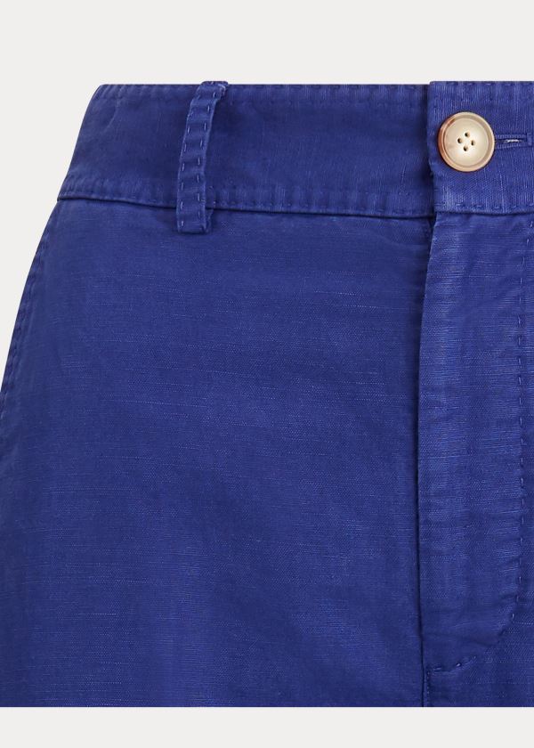 Ralph Lauren Linen-Blend Široké-Leg Pant Královská Modrá Blankyt | SwduBjm5