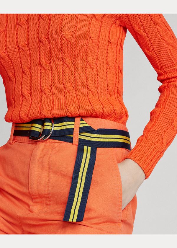 Ralph Lauren Linen-Blend Široké-Leg Pant Oranžové | hODdy8Vw