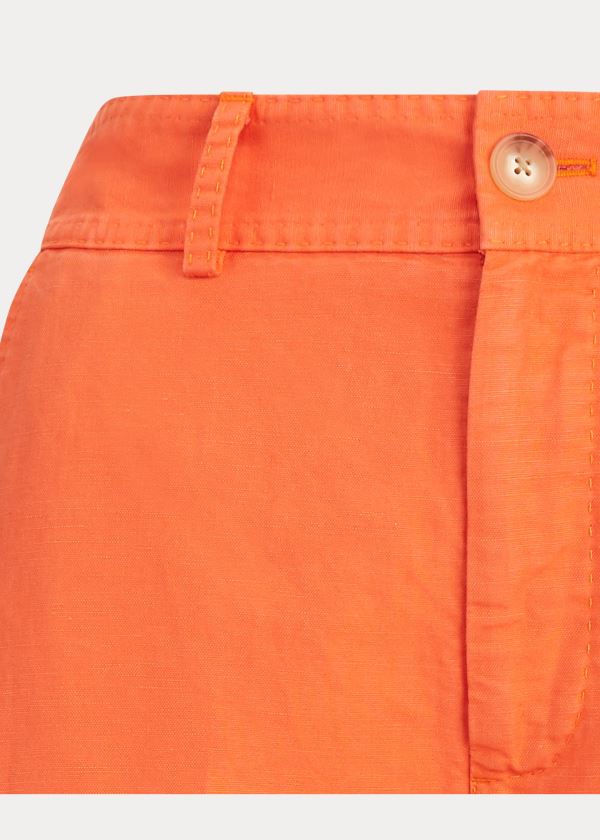 Ralph Lauren Linen-Blend Široké-Leg Pant Oranžové | hODdy8Vw