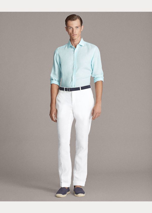 Ralph Lauren Linen Chambray Shirt Blankyt | Kms9g4Ny