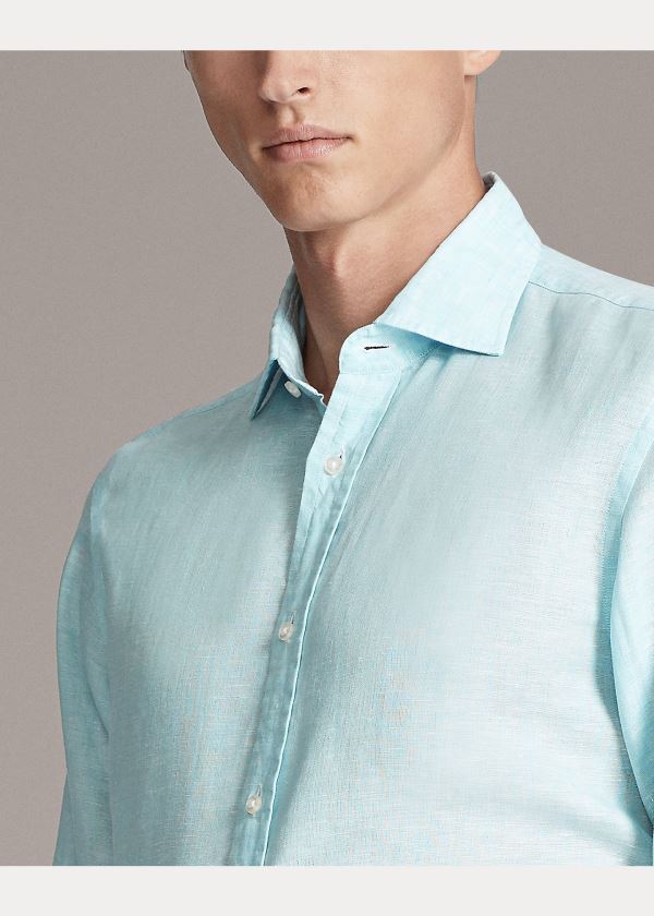 Ralph Lauren Linen Chambray Shirt Blankyt | Kms9g4Ny