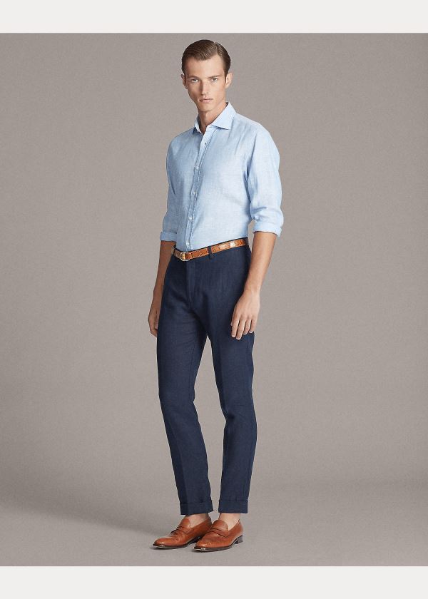 Ralph Lauren Linen Chambray Shirt Blankyt | ZofpOz87