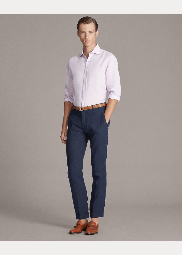 Ralph Lauren Linen Chambray Shirt Fialové | hyyVOZRO
