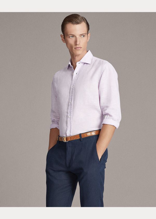 Ralph Lauren Linen Chambray Shirt Fialové | hyyVOZRO
