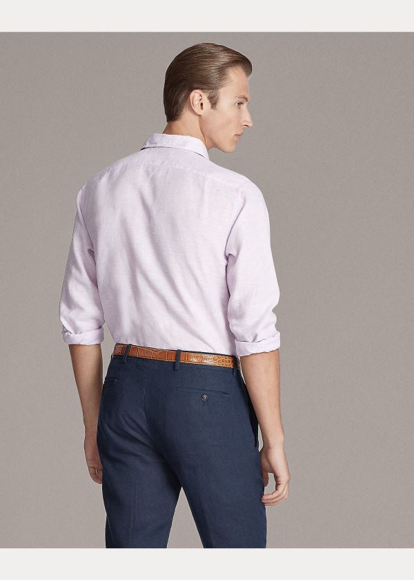 Ralph Lauren Linen Chambray Shirt Fialové | hyyVOZRO