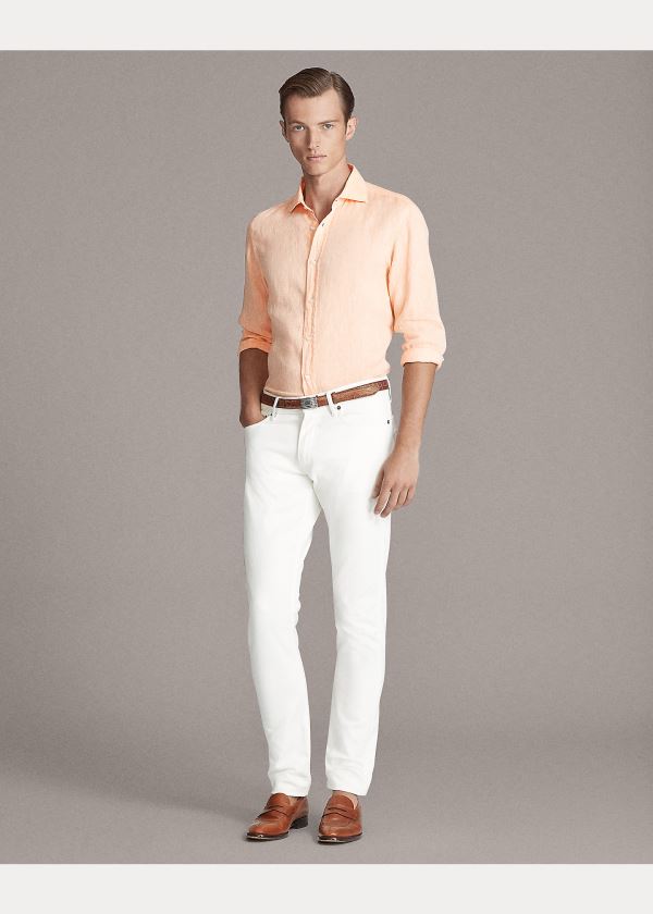 Ralph Lauren Linen Chambray Shirt Oranžové | aRRO79UV