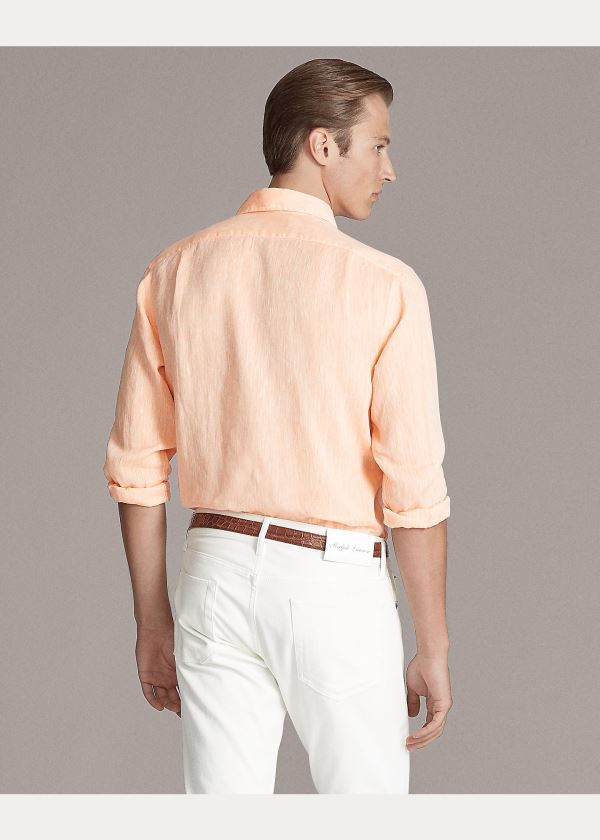 Ralph Lauren Linen Chambray Shirt Oranžové | aRRO79UV