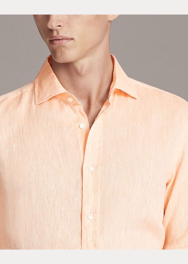 Ralph Lauren Linen Chambray Shirt Oranžové | aRRO79UV