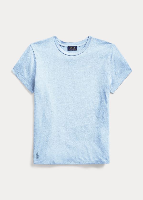 Ralph Lauren Linen Crewneck Tee Blankyt | IDA10cTs