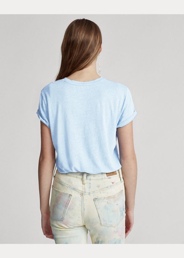 Ralph Lauren Linen Crewneck Tee Blankyt | IDA10cTs