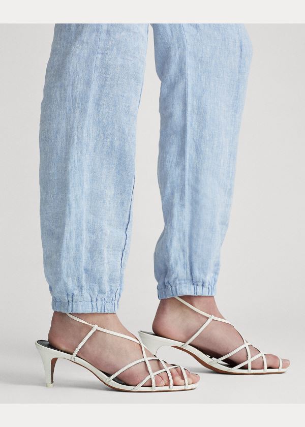 Ralph Lauren Linen Jogger Světle Blankyt | aTv7b04C