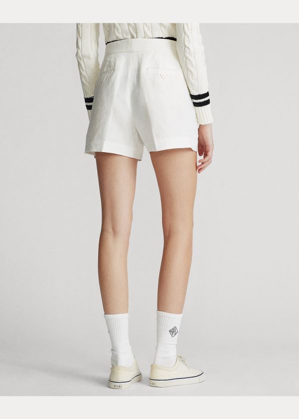 Ralph Lauren Linen Krátké Bílé | tX8TRtKa