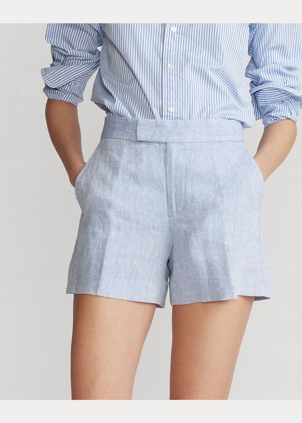 Ralph Lauren Linen Krátké Světle Blankyt | Z051lD8Z