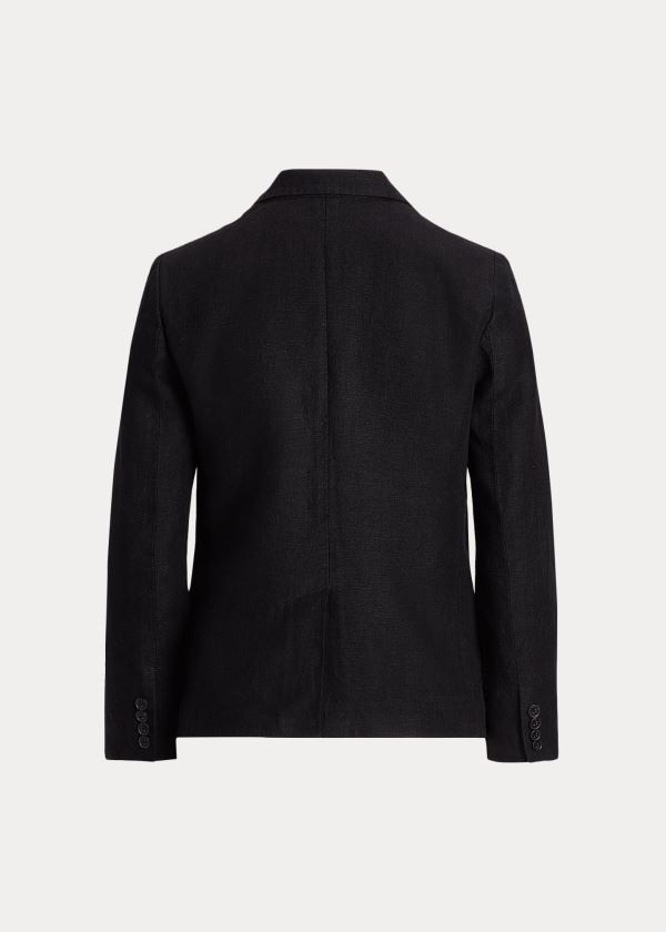 Ralph Lauren Linen One-Button Blazer Černé | 3P6jW9B0