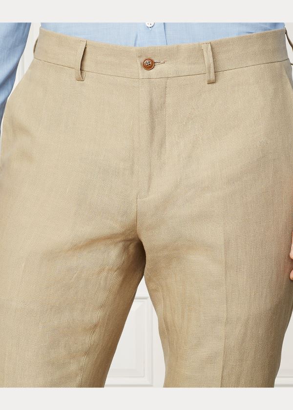 Ralph Lauren Linen Pant Hnědožlutý | oz7UgGcD