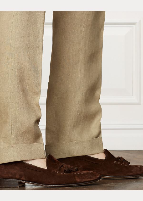 Ralph Lauren Linen Pant Hnědožlutý | oz7UgGcD