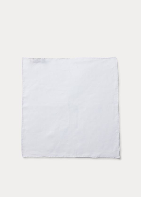 Ralph Lauren Linen Pocket Square Bílé | MDLNduc4