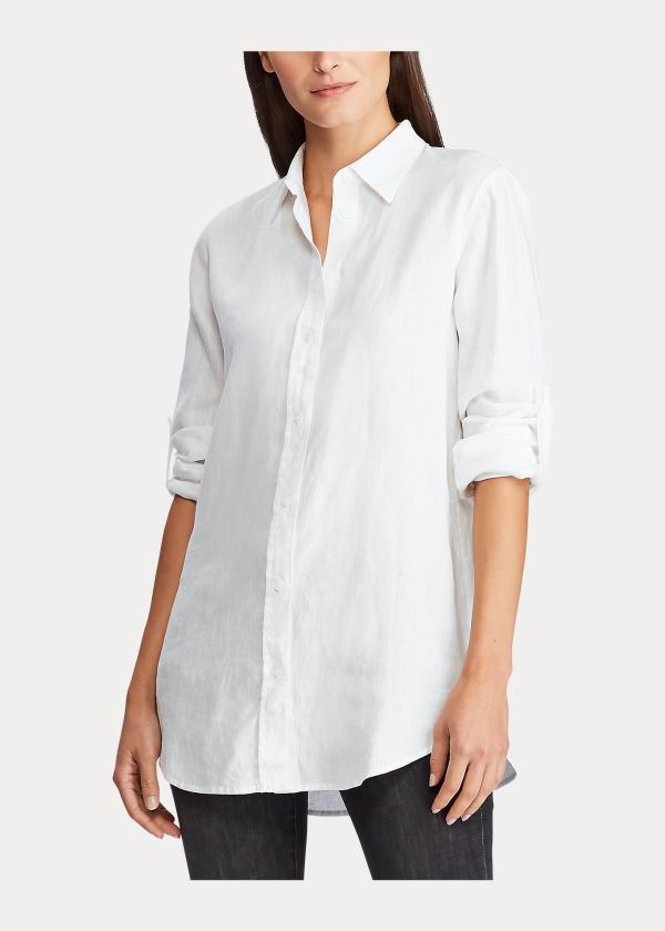 Ralph Lauren Linen Shirt Bílé | OpEe83Q2