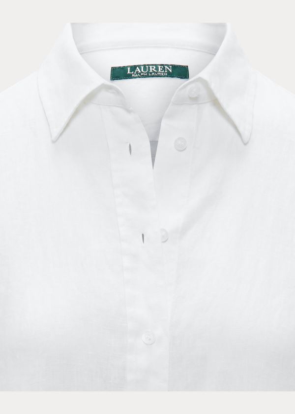 Ralph Lauren Linen Shirt Bílé | OpEe83Q2