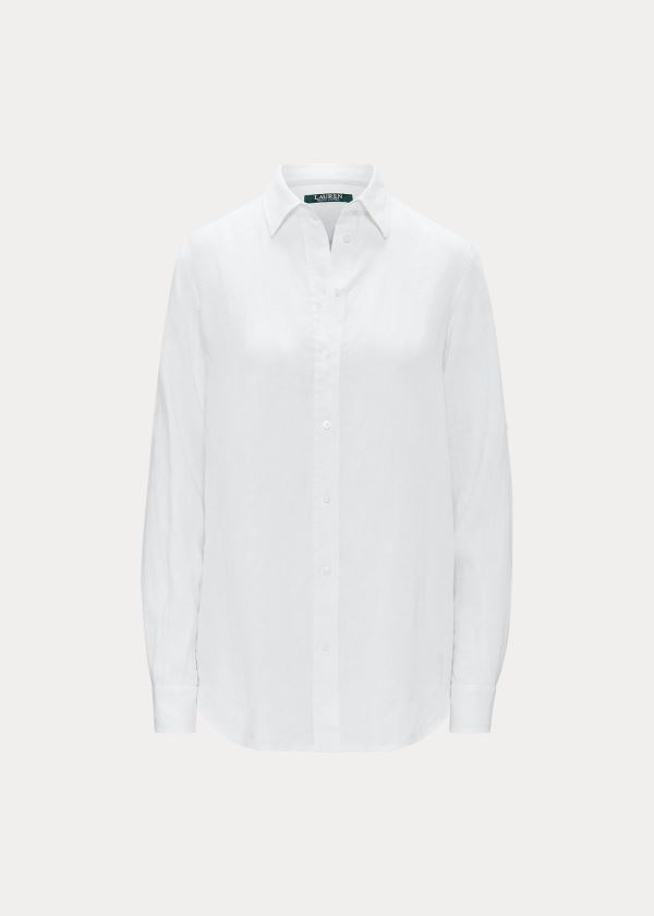 Ralph Lauren Linen Shirt Bílé | OpEe83Q2