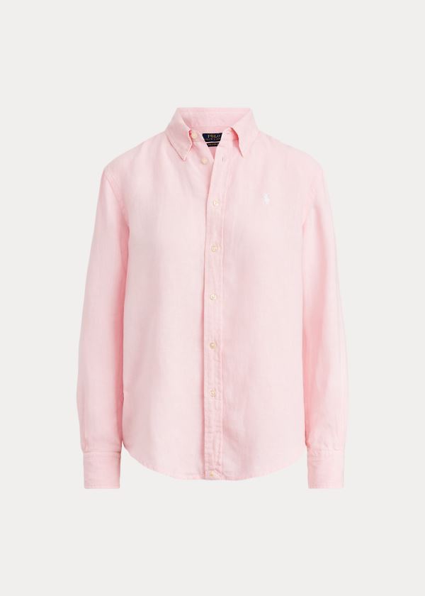 Ralph Lauren Linen Shirt Růžové | 3DeE2LDK