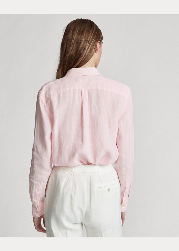 Ralph Lauren Linen Shirt Růžové | 3DeE2LDK