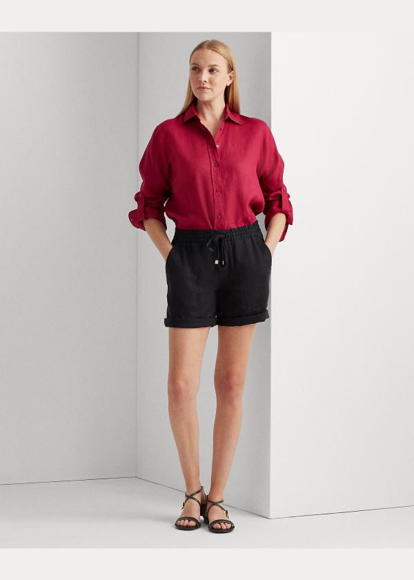 Ralph Lauren Linen Shirt Světle Fuchsie | klk2Q4OE