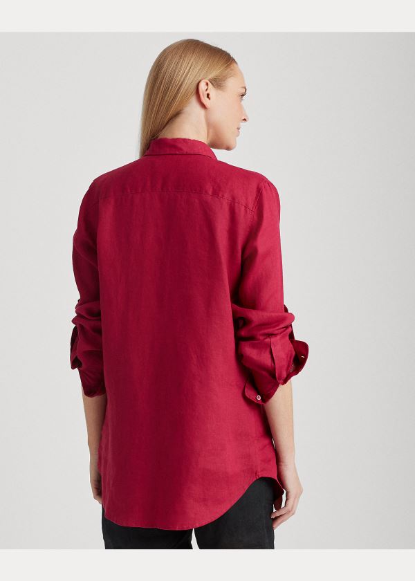Ralph Lauren Linen Shirt Světle Fuchsie | klk2Q4OE