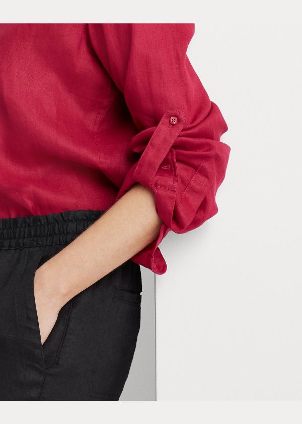 Ralph Lauren Linen Shirt Světle Fuchsie | klk2Q4OE