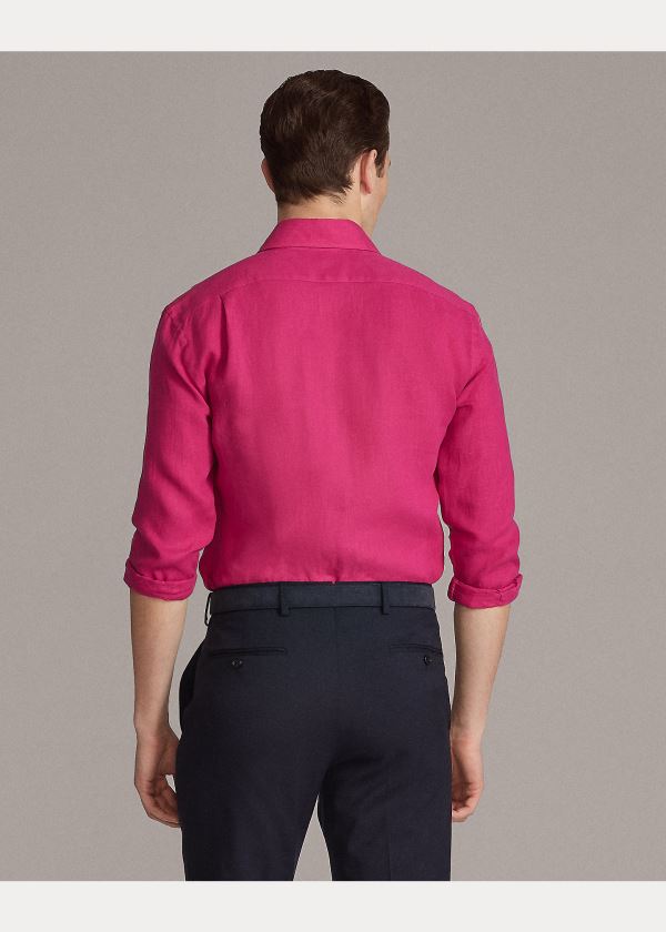 Ralph Lauren Linen Shirt Tmavě Růžové | 8AFEwgKM