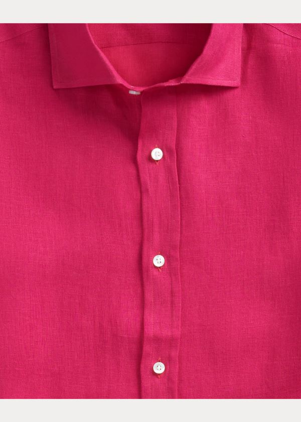 Ralph Lauren Linen Shirt Tmavě Růžové | 8AFEwgKM