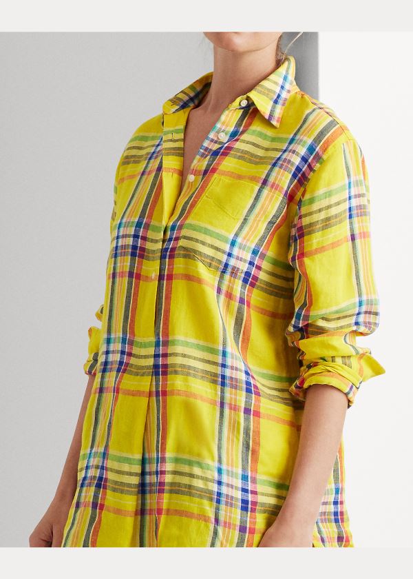 Ralph Lauren Linen Shirt Žluté Viacfarebný | fmH0c5kQ