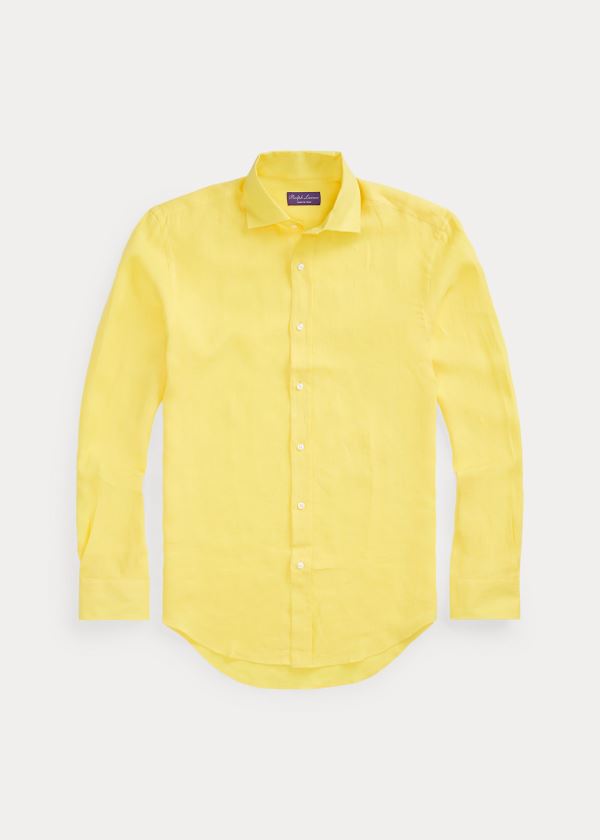 Ralph Lauren Linen Shirt Žluté | heJVdtB3