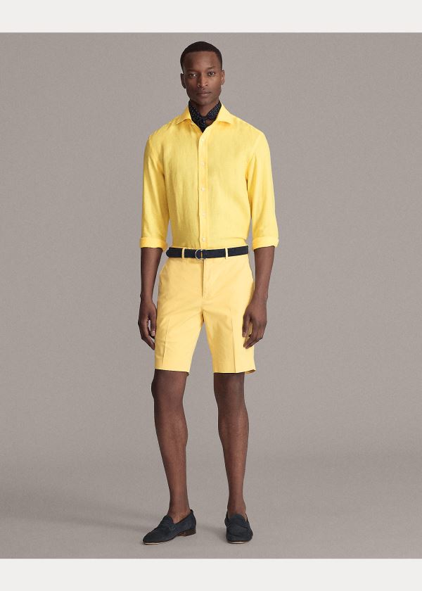 Ralph Lauren Linen Shirt Žluté | heJVdtB3