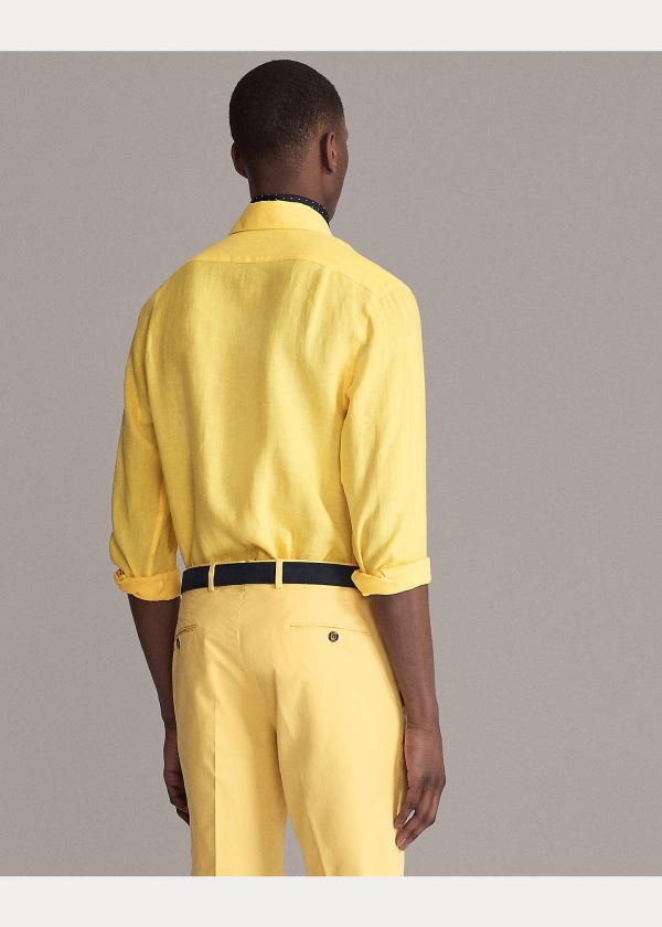 Ralph Lauren Linen Shirt Žluté | heJVdtB3